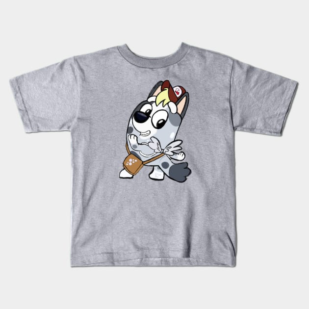 Muffin Derpy Heeler Kids T-Shirt by AmyNewBlue